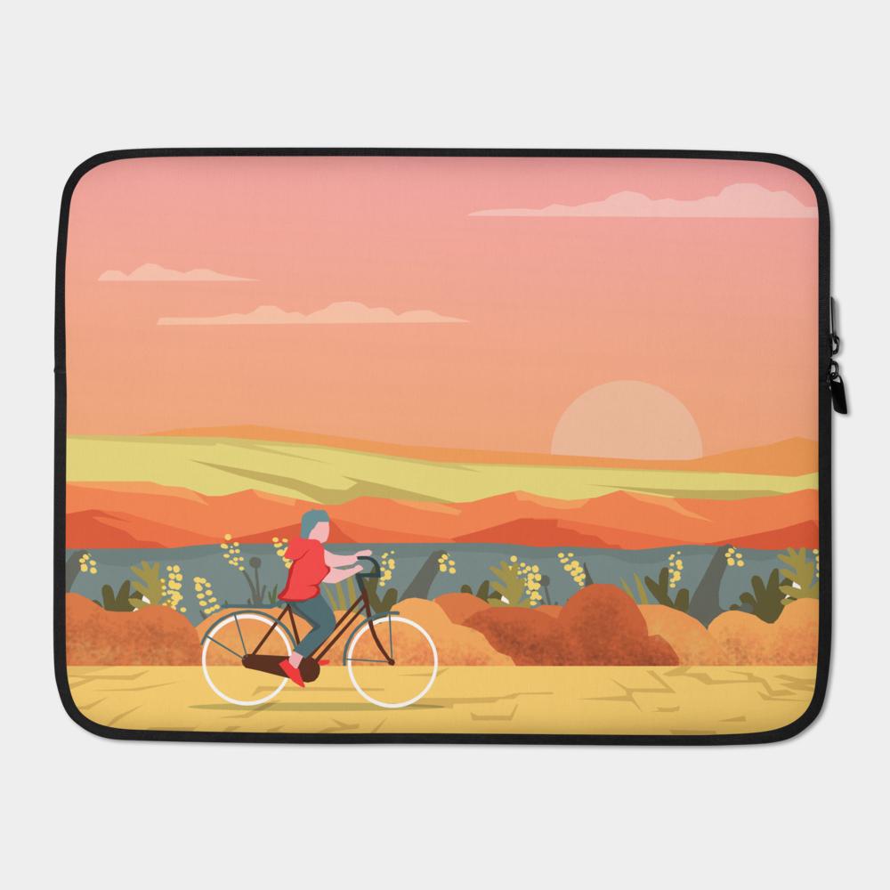 Sunset Bike Ride Laptop Sleeve